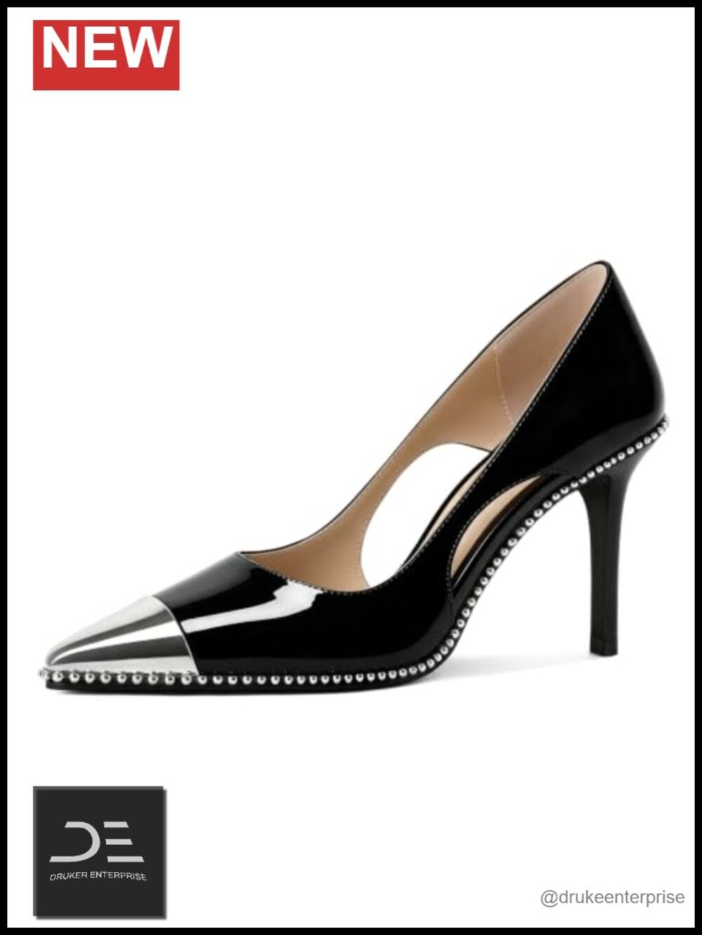 Women's Stiletto Heel Pumps Beaded Pointed Toe Dress Shoes